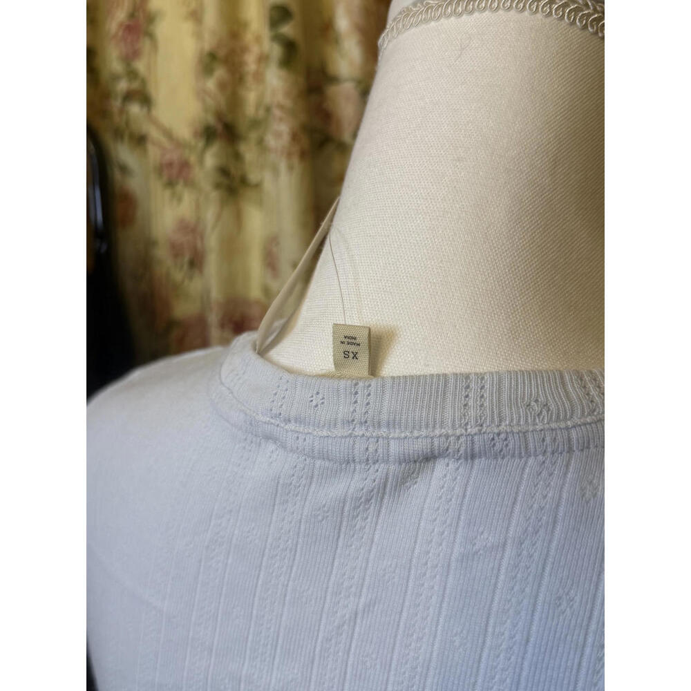 NWT! Madewell Light Blue Ribbed V-Neck Fitted Top Women's XS - Picture 5 of 6
